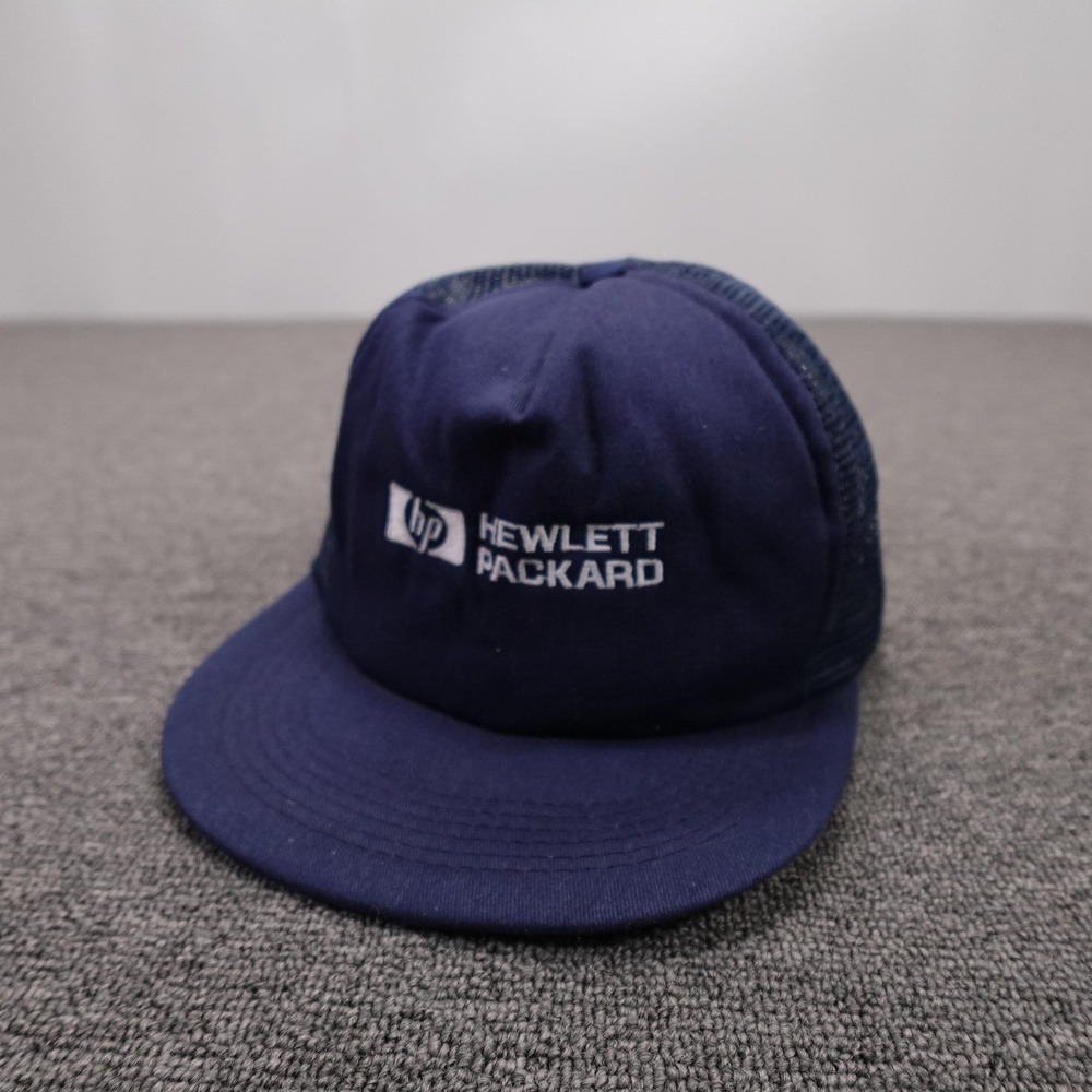Vintage Hewlett Packard Hat Cap Snap Back Mens One Size Blue Mesh Trucker Foam